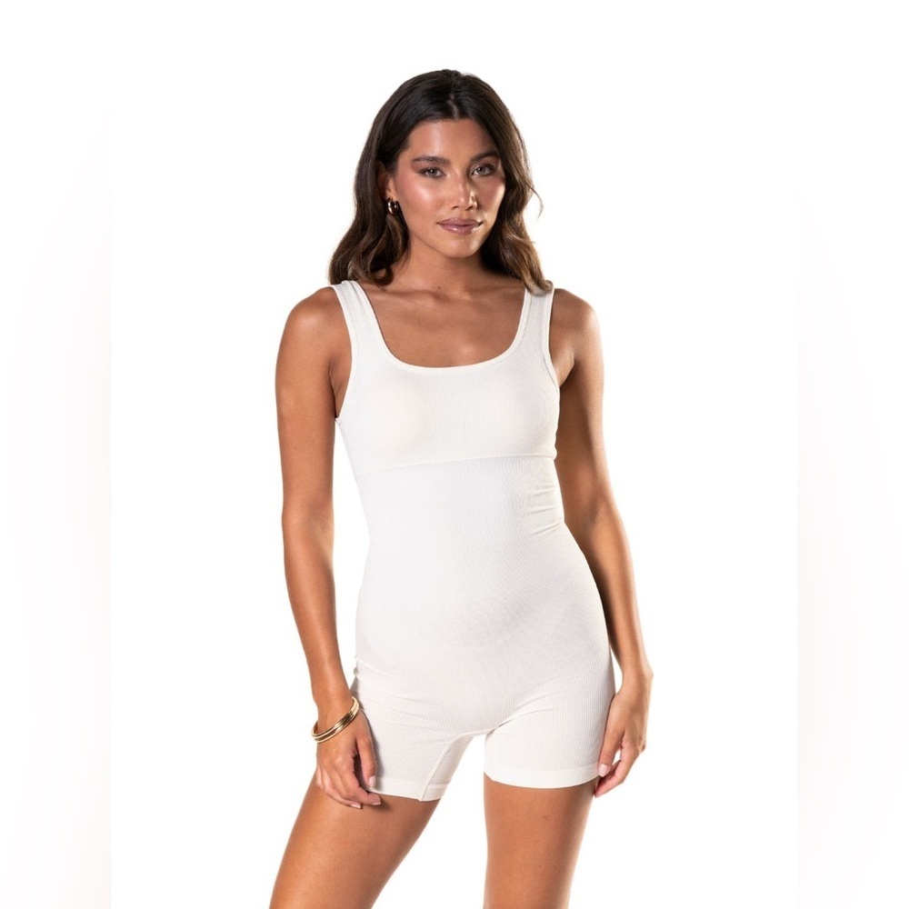 HeyShape Square Neck Shapewear Jumpsuit in White, size L, NWT!